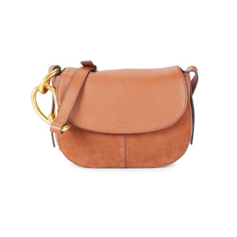 VINCE CAMUTO Zofi Leather Crossbody Bag in Warm Caramel